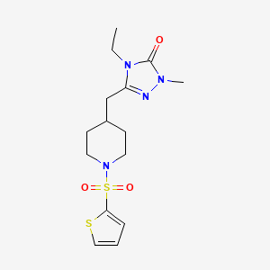 molecular formula C15H22N4O3S2 B4198460 4-ethyl-2-methyl-5-{[1-(2-thienylsulfonyl)piperidin-4-yl]methyl}-2,4-dihydro-3H-1,2,4-triazol-3-one 