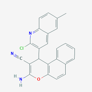 molecular formula C24H16ClN3O B419852 3-amino-1-(2-chloro-6-methyl-3-quinolinyl)-1H-benzo[f]chromene-2-carbonitrile 