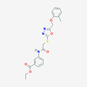 3-[2-(5-o-Tolyloxymethyl-[1,3,4]oxadiazol-2-ylsulfanyl)-acetylamino]-benzoic acid ethyl ester