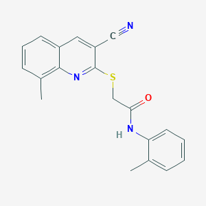 2-(3-cyano-8-methylquinolin-2-yl)sulfanyl-N-(2-methylphenyl)acetamide