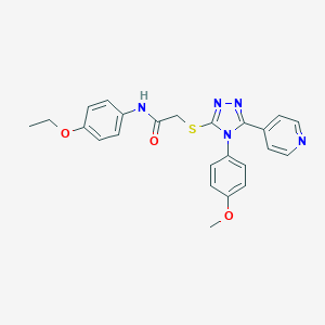 molecular formula C24H23N5O3S B419862 N-(4-ethoxyphenyl)-2-{[4-(4-methoxyphenyl)-5-(4-pyridinyl)-4H-1,2,4-triazol-3-yl]sulfanyl}acetamide 