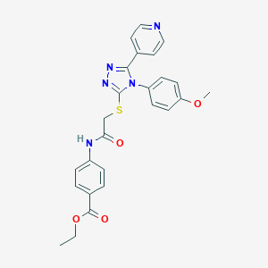 ethyl 4-[({[4-(4-methoxyphenyl)-5-(4-pyridinyl)-4H-1,2,4-triazol-3-yl]sulfanyl}acetyl)amino]benzoate