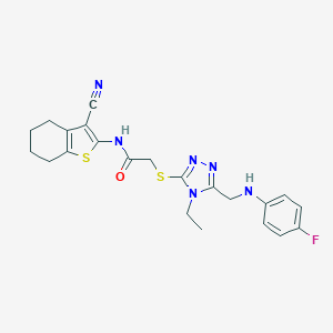 N-(3-cyano-4,5,6,7-tetrahydro-1-benzothien-2-yl)-2-({4-ethyl-5-[(4-fluoroanilino)methyl]-4H-1,2,4-triazol-3-yl}sulfanyl)acetamide