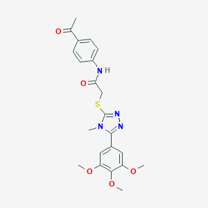 N-(4-acetylphenyl)-2-{[4-methyl-5-(3,4,5-trimethoxyphenyl)-4H-1,2,4-triazol-3-yl]sulfanyl}acetamide