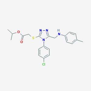molecular formula C21H23ClN4O2S B419879 isopropyl {[4-(4-chlorophenyl)-5-(4-toluidinomethyl)-4H-1,2,4-triazol-3-yl]sulfanyl}acetate 