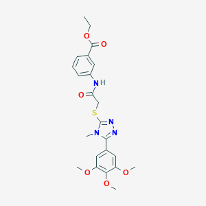 ethyl 3-[({[4-methyl-5-(3,4,5-trimethoxyphenyl)-4H-1,2,4-triazol-3-yl]sulfanyl}acetyl)amino]benzoate