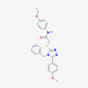 molecular formula C26H26N4O3S B419884 2-{[4-benzyl-5-(4-methoxyphenyl)-4H-1,2,4-triazol-3-yl]sulfanyl}-N-(4-ethoxyphenyl)acetamide 