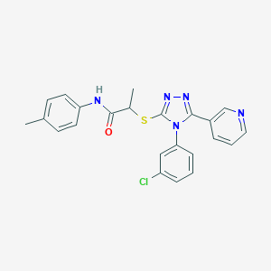 molecular formula C23H20ClN5OS B419887 2-[[4-(3-chlorophenyl)-5-pyridin-3-yl-1,2,4-triazol-3-yl]sulfanyl]-N-(4-methylphenyl)propanamide 