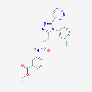 molecular formula C24H20ClN5O3S B419890 ethyl 3-[({[4-(3-chlorophenyl)-5-(3-pyridinyl)-4H-1,2,4-triazol-3-yl]sulfanyl}acetyl)amino]benzoate 