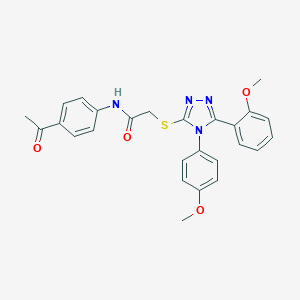 N-(4-acetylphenyl)-2-{[5-(2-methoxyphenyl)-4-(4-methoxyphenyl)-4H-1,2,4-triazol-3-yl]sulfanyl}acetamide