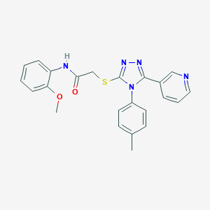 molecular formula C23H21N5O2S B419894 N-(2-methoxyphenyl)-2-{[4-(4-methylphenyl)-5-(3-pyridinyl)-4H-1,2,4-triazol-3-yl]sulfanyl}acetamide 
