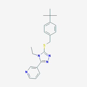 molecular formula C20H24N4S B419900 4-tert-butylbenzyl 4-ethyl-5-(3-pyridinyl)-4H-1,2,4-triazol-3-yl sulfide 