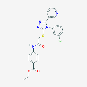 ethyl 4-[({[4-(3-chlorophenyl)-5-(3-pyridinyl)-4H-1,2,4-triazol-3-yl]sulfanyl}acetyl)amino]benzoate