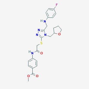 methyl 4-[({[5-[(4-fluoroanilino)methyl]-4-(tetrahydro-2-furanylmethyl)-4H-1,2,4-triazol-3-yl]sulfanyl}acetyl)amino]benzoate