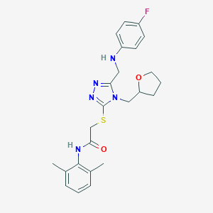 N-(2,6-dimethylphenyl)-2-{[5-[(4-fluoroanilino)methyl]-4-(tetrahydro-2-furanylmethyl)-4H-1,2,4-triazol-3-yl]sulfanyl}acetamide