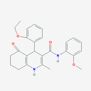 molecular formula C26H28N2O4 B419913 4-(2-ethoxyphenyl)-N-(2-methoxyphenyl)-2-methyl-5-oxo-1,4,5,6,7,8-hexahydro-3-quinolinecarboxamide 