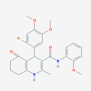 molecular formula C26H27BrN2O5 B419917 4-(2-bromo-4,5-dimethoxyphenyl)-N-(2-methoxyphenyl)-2-methyl-5-oxo-1,4,5,6,7,8-hexahydro-3-quinolinecarboxamide 