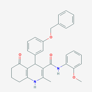 molecular formula C31H30N2O4 B419918 4-[3-(benzyloxy)phenyl]-N-(2-methoxyphenyl)-2-methyl-5-oxo-1,4,5,6,7,8-hexahydro-3-quinolinecarboxamide 