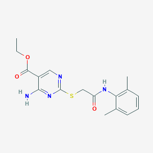 Ethyl 4-amino-2-{[2-(2,6-dimethylanilino)-2-oxoethyl]sulfanyl}-5-pyrimidinecarboxylate