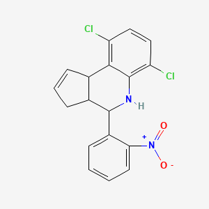 molecular formula C18H14Cl2N2O2 B4199381 6,9-dichloro-4-(2-nitrophenyl)-3a,4,5,9b-tetrahydro-3H-cyclopenta[c]quinoline 