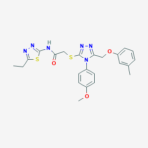 N-(5-ethyl-1,3,4-thiadiazol-2-yl)-2-({4-(4-methoxyphenyl)-5-[(3-methylphenoxy)methyl]-4H-1,2,4-triazol-3-yl}sulfanyl)acetamide