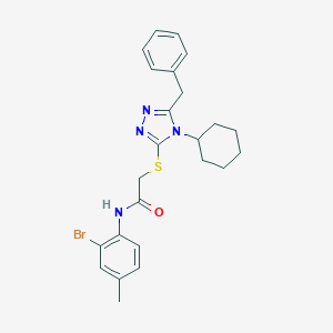 2-[(5-benzyl-4-cyclohexyl-4H-1,2,4-triazol-3-yl)sulfanyl]-N-(2-bromo-4-methylphenyl)acetamide