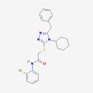 molecular formula C23H25BrN4OS B419945 2-[(5-benzyl-4-cyclohexyl-4H-1,2,4-triazol-3-yl)sulfanyl]-N-(2-bromophenyl)acetamide 