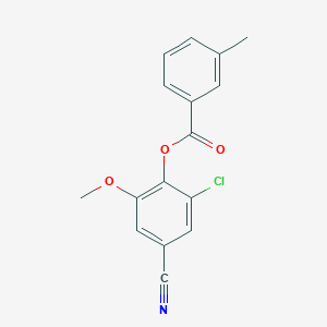 molecular formula C16H12ClNO3 B4199455 (2-Chloro-4-cyano-6-methoxyphenyl) 3-methylbenzoate 