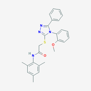 molecular formula C26H26N4O2S B419949 N-mesityl-2-{[4-(2-methoxyphenyl)-5-phenyl-4H-1,2,4-triazol-3-yl]sulfanyl}acetamide 