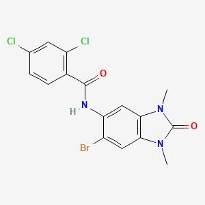 molecular formula C16H12BrCl2N3O2 B4199514 N-(6-bromo-1,3-dimethyl-2-oxo-2,3-dihydro-1H-benzimidazol-5-yl)-2,4-dichlorobenzamide 