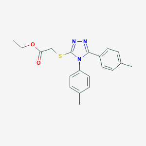 molecular formula C20H21N3O2S B419953 ethyl {[4,5-bis(4-methylphenyl)-4H-1,2,4-triazol-3-yl]sulfanyl}acetate 