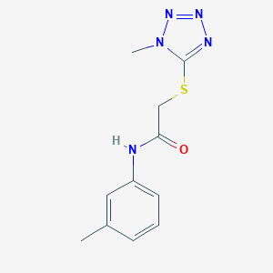 molecular formula C11H13N5OS B419954 N-(3-methylphenyl)-2-(1-methyltetrazol-5-yl)sulfanylacetamide CAS No. 483293-56-7