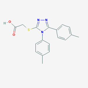 molecular formula C18H17N3O2S B419955 2-[[4,5-Bis(4-methylphenyl)-1,2,4-triazol-3-yl]sulfanyl]acetic acid 