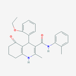 molecular formula C26H28N2O3 B419960 4-(2-ethoxyphenyl)-2-methyl-N-(2-methylphenyl)-5-oxo-1,4,5,6,7,8-hexahydro-3-quinolinecarboxamide 