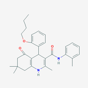 4-(2-butoxyphenyl)-2,7,7-trimethyl-N-(2-methylphenyl)-5-oxo-1,4,5,6,7,8-hexahydro-3-quinolinecarboxamide