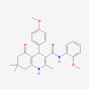 molecular formula C27H30N2O4 B419965 N-(2-methoxyphenyl)-4-(4-methoxyphenyl)-2,7,7-trimethyl-5-oxo-1,4,5,6,7,8-hexahydro-3-quinolinecarboxamide 