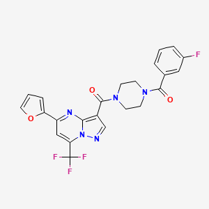 3-{[4-(3-fluorobenzoyl)-1-piperazinyl]carbonyl}-5-(2-furyl)-7-(trifluoromethyl)pyrazolo[1,5-a]pyrimidine