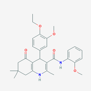 molecular formula C29H34N2O5 B419968 4-(4-ethoxy-3-methoxyphenyl)-N-(2-methoxyphenyl)-2,7,7-trimethyl-5-oxo-1,4,5,6,7,8-hexahydro-3-quinolinecarboxamide 