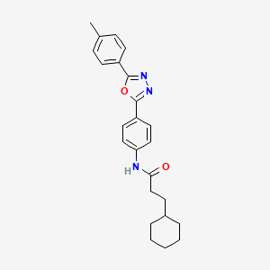 3-cyclohexyl-N-{4-[5-(4-methylphenyl)-1,3,4-oxadiazol-2-yl]phenyl}propanamide