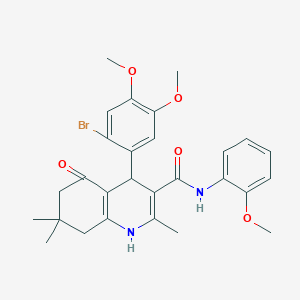 4-(2-bromo-4,5-dimethoxyphenyl)-N-(2-methoxyphenyl)-2,7,7-trimethyl-5-oxo-1,4,5,6,7,8-hexahydro-3-quinolinecarboxamide