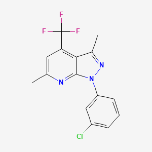 1-(3-chlorophenyl)-3,6-dimethyl-4-(trifluoromethyl)-1H-pyrazolo[3,4-b]pyridine