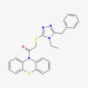 10-{[(5-benzyl-4-ethyl-4H-1,2,4-triazol-3-yl)thio]acetyl}-10H-phenothiazine