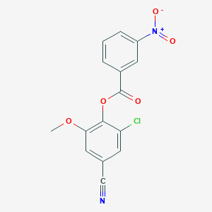 molecular formula C15H9ClN2O5 B4199855 (2-Chloro-4-cyano-6-methoxyphenyl) 3-nitrobenzoate 