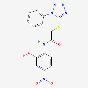 molecular formula C15H12N6O4S B4199857 N-(2-hydroxy-4-nitrophenyl)-2-[(1-phenyl-1H-tetrazol-5-yl)sulfanyl]acetamide 