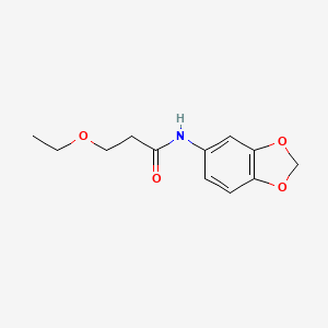 molecular formula C12H15NO4 B4199861 N-(1,3-benzodioxol-5-yl)-3-ethoxypropanamide 