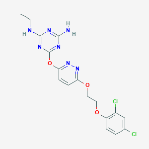 molecular formula C17H17Cl2N7O3 B4199905 6-({6-[2-(2,4-DICHLOROPHENOXY)ETHOXY]PYRIDAZIN-3-YL}OXY)-N2-ETHYL-1,3,5-TRIAZINE-2,4-DIAMINE 