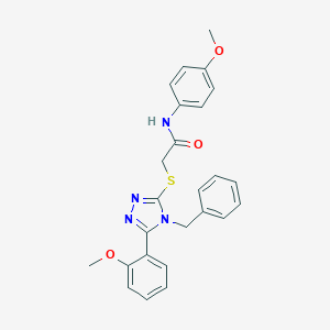 2-[[4-benzyl-5-(2-methoxyphenyl)-1,2,4-triazol-3-yl]sulfanyl]-N-(4-methoxyphenyl)acetamide