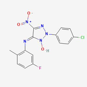 molecular formula C15H11ClFN5O3 B4199925 2-(4-chlorophenyl)-N-(5-fluoro-2-methylphenyl)-5-nitro-2H-1,2,3-triazol-4-amine 3-oxide 