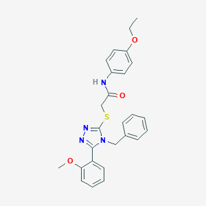 2-{[4-benzyl-5-(2-methoxyphenyl)-4H-1,2,4-triazol-3-yl]sulfanyl}-N-(4-ethoxyphenyl)acetamide