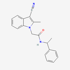 molecular formula C20H19N3O B4199930 2-(3-cyano-2-methyl-1H-indol-1-yl)-N-(1-phenylethyl)acetamide 